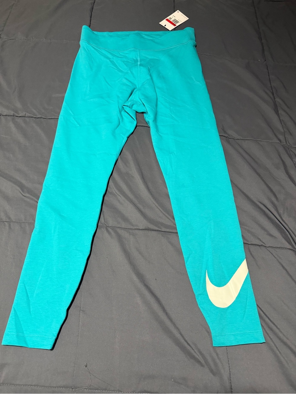 Nike Teal Girls' Leggings with White Swoosh